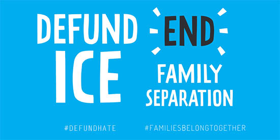 Image saying Defund ICE, End Family Separation