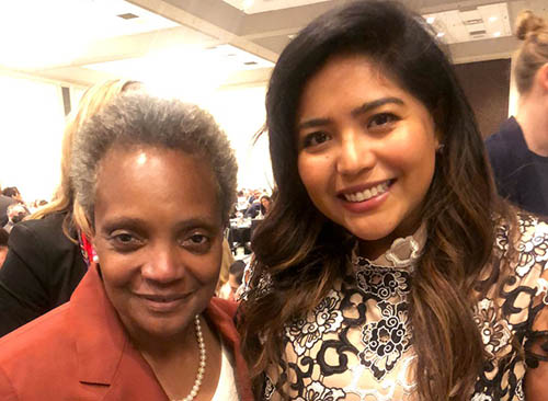 Chicago Mayor Lori Lightfoot with Julissa Arce