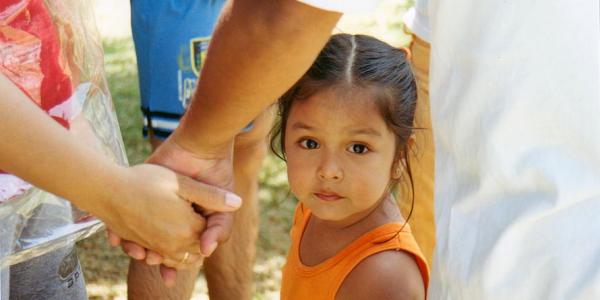 Child holding hands