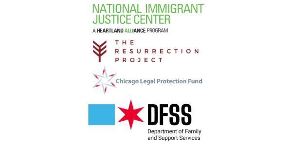 Logos of NIJC, TRP, Chicago LPF, and DFSS