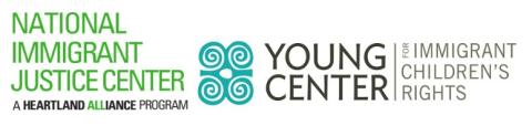 Logos for the National Immigrant Justice Center and Young Center for Immigrant Children's Rights