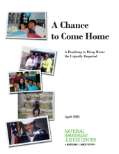 Image of the cover of NIJC's 2021 white paper titled "A Chance to Come Home: A Roadmap to Bring Home the Unjustly Deported"