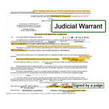 Image of a sample judicial, including text that indicates where it is signed by a judge